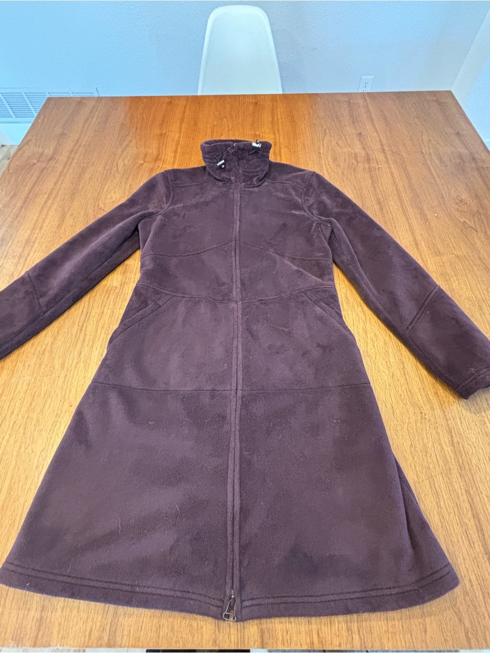 Athleta Plush Teddy Long Jacket - Deep Plum
